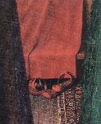 EYCK, Jan van Portrait of Giovanni Arnolfini and his Wife (detail)  yui oil on canvas